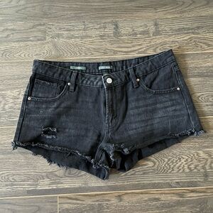 Wild Fable Black Jean Shorts Distressed Frayed Hem